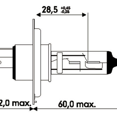 Lampadina a incandescenza H4 12V 60/55W