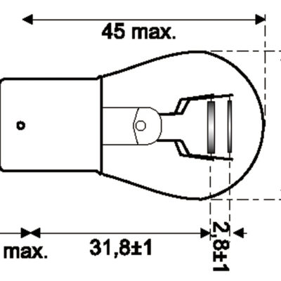 Lampadina a incandescenza BAY15d 24V 21/5W