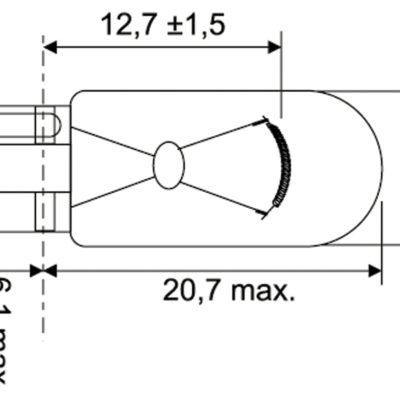 Lampadina in vetro W2.1x9.5d 12V 5W