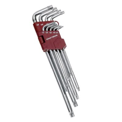 Kraftwerk Serie chiavi maschio Torx T10-T50, lucide, 9 pz.