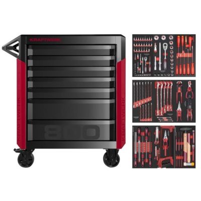 Kraftwerk PRO LINE Carrello da officina PT800, 7 cassetti PB, 151 pz