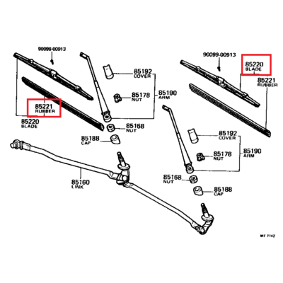 Toyota 85220-20090 Tergicristallo