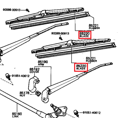 Toyota 85220-30190 Tergicristallo