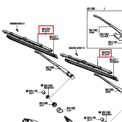 Toyota 85220-89107 Tergicristallo