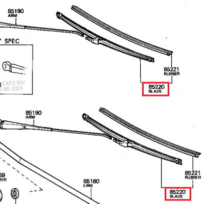 Toyota 85220-95A00 Tergicristallo