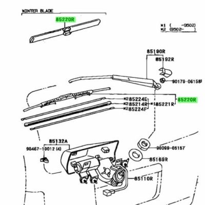 Toyota 85242-13010 Tergicristallo posteriore