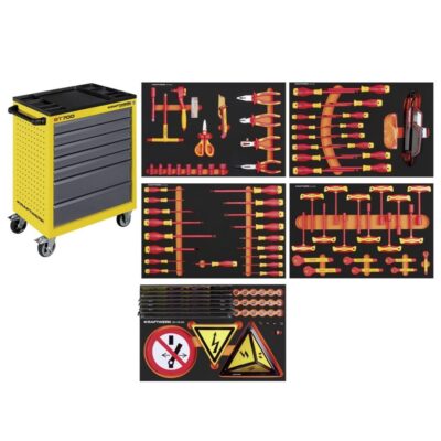 Kraftwerk BT LINE Carrello da officina VDE BT700, con utensili VDE, 116 pz.