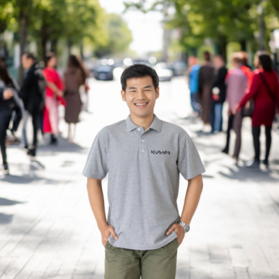 Polo Uomo Grigio screziato Kubota