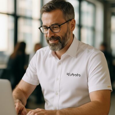 Camicia uomo Kubota maniche corte Slim Fit