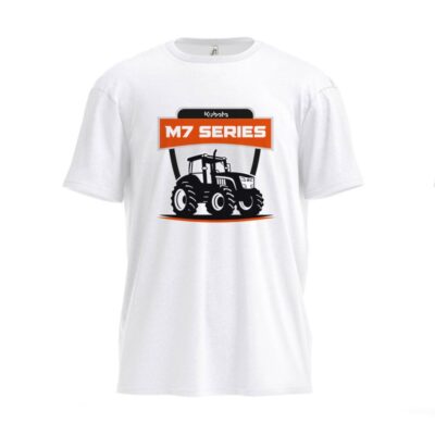 T-shirt Kubota M7-SERIES da uomo bianca